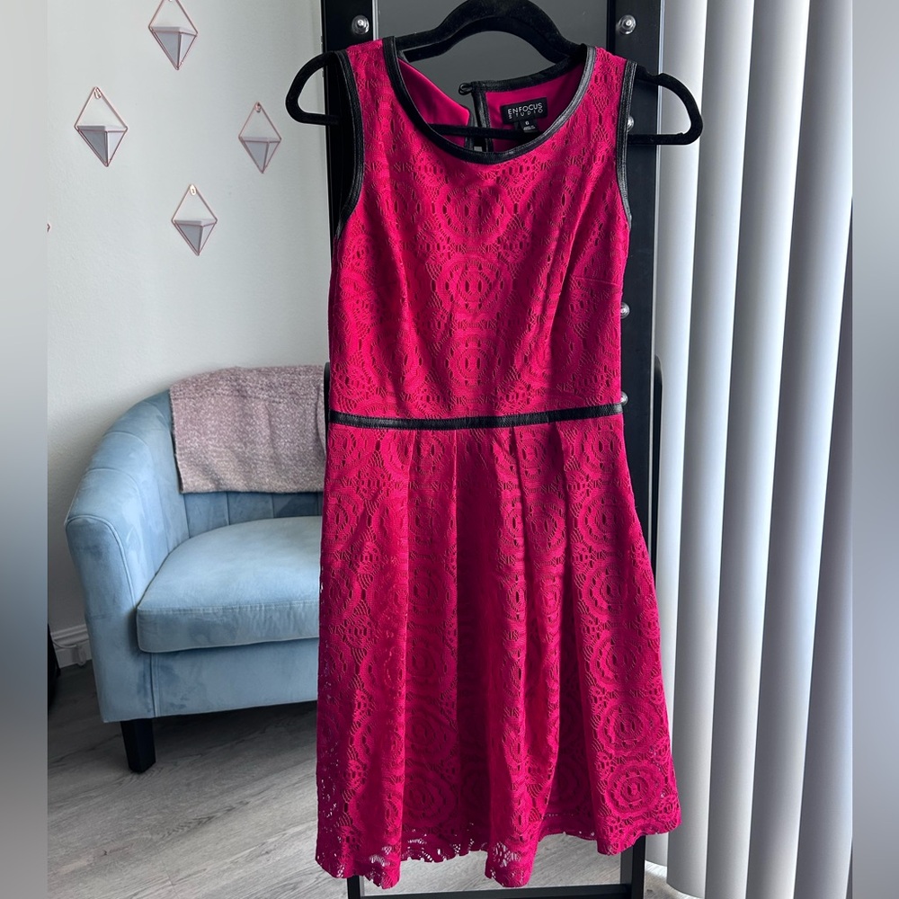 Beautiful Red A-Line Lace Dress